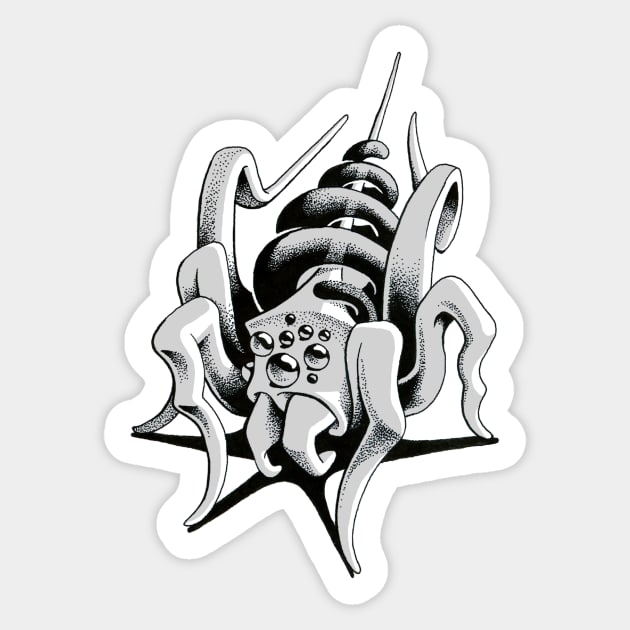 Twistd Spider Sticker by emilpytlik